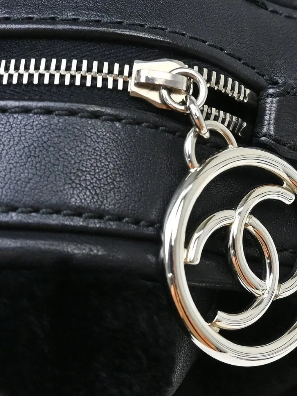 Chanel Black Lapin Fur Handbag NQ09370